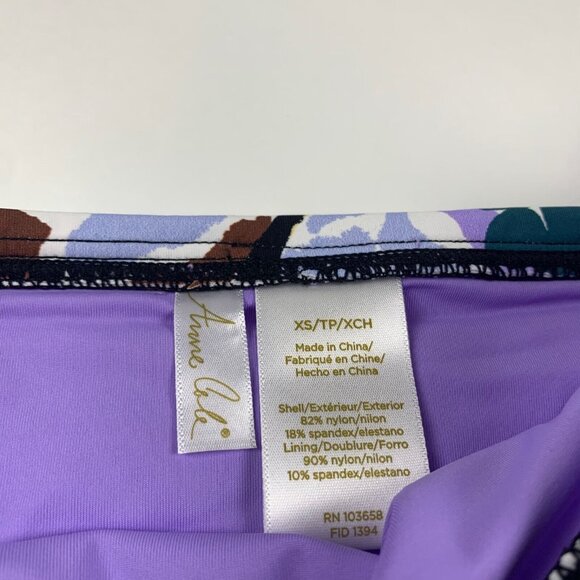 Anne Cole Women's Fold Over Black‎ Printed Waist Swim Bikini Bottom Size XS NWOT - Picture 2 of 7